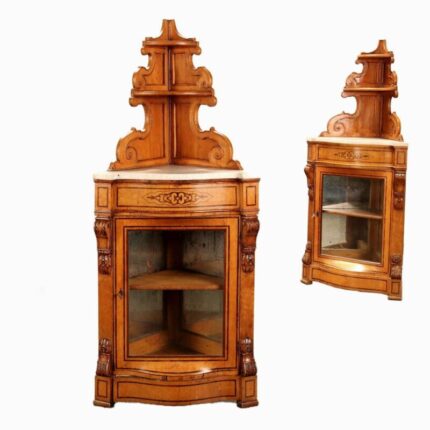 19th Century Louis Philippe Corner Cupboards in Wood, Italy